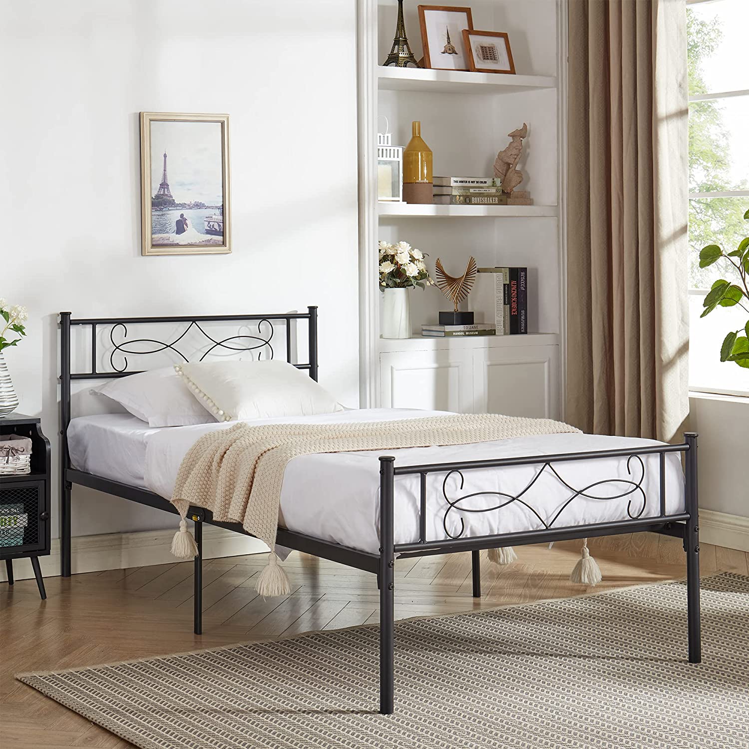 Vecelo metal store bed frame