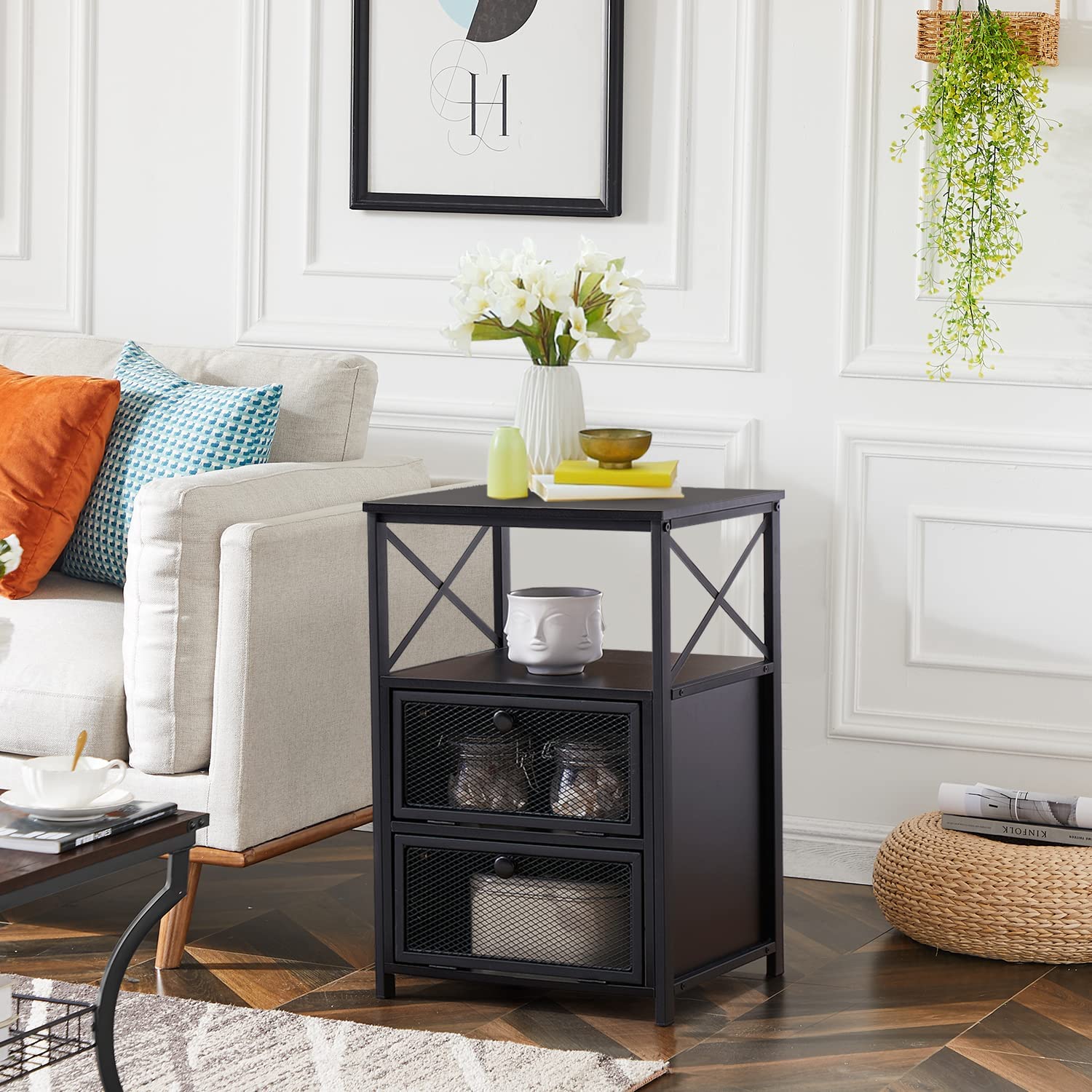 Black and deals grey end tables