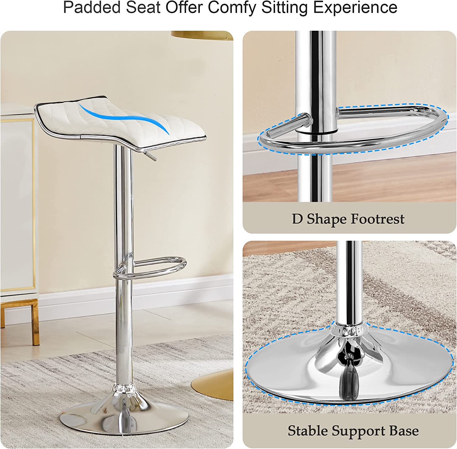 Kitchen island deals adjustable stools