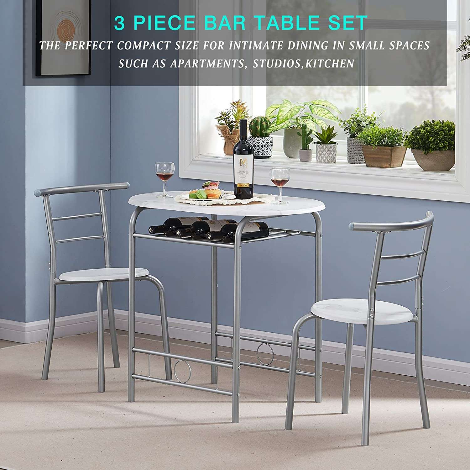 Three piece discount dining table set