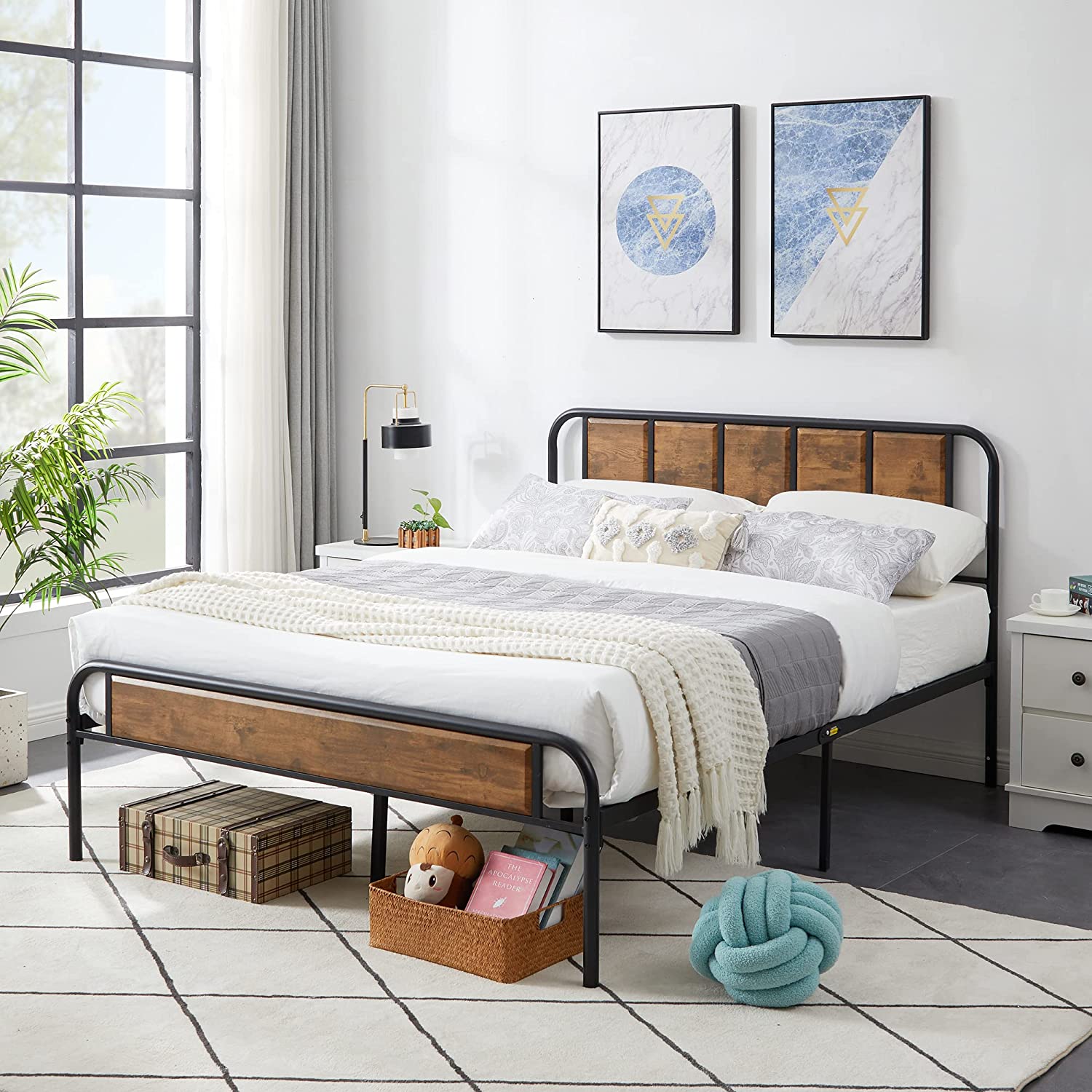 Viviana farmhouse metal store platform bed