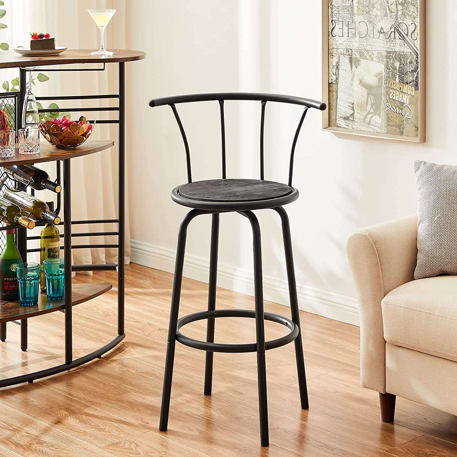 Steel bar stools online with back