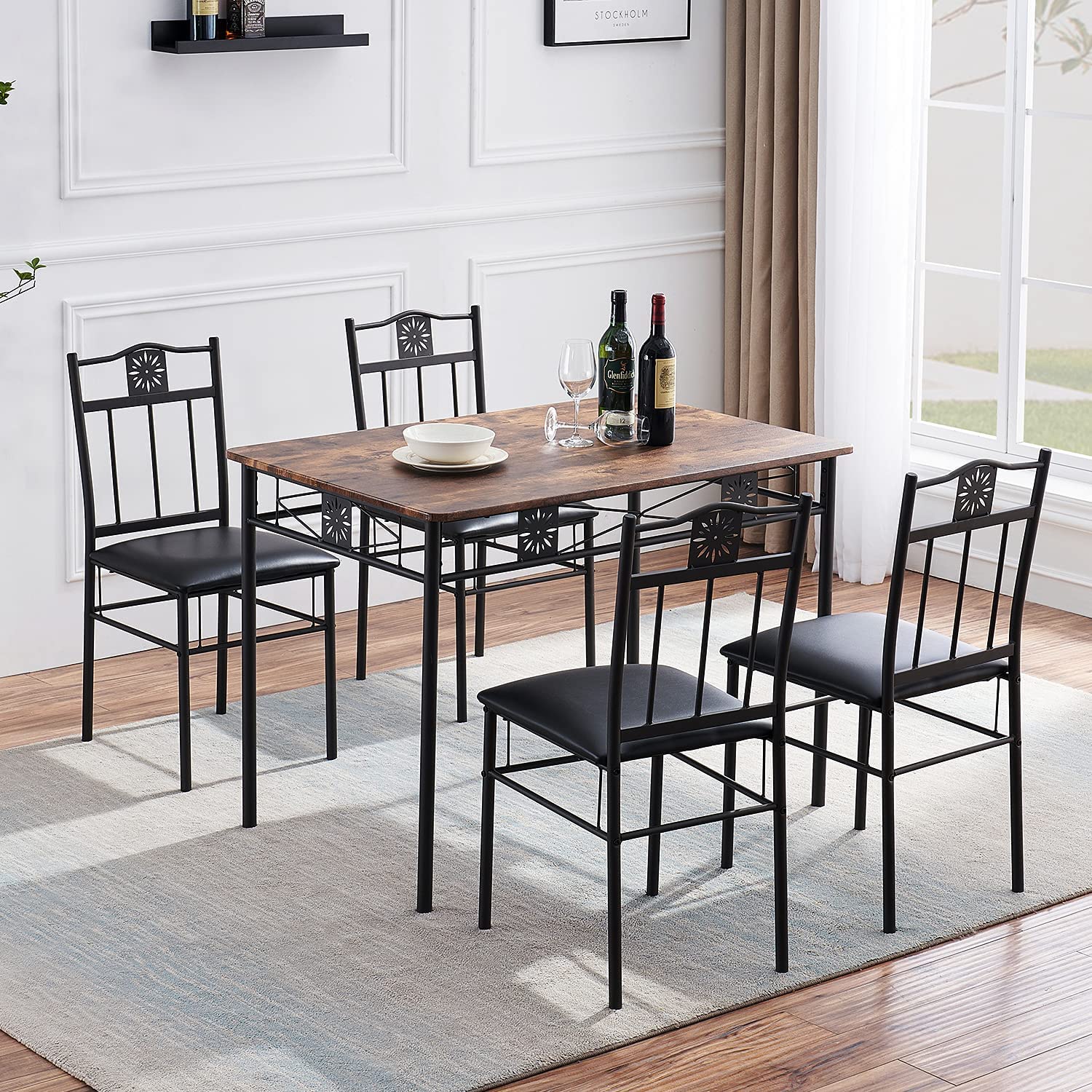 Wrought iron 4 seater best sale dining table