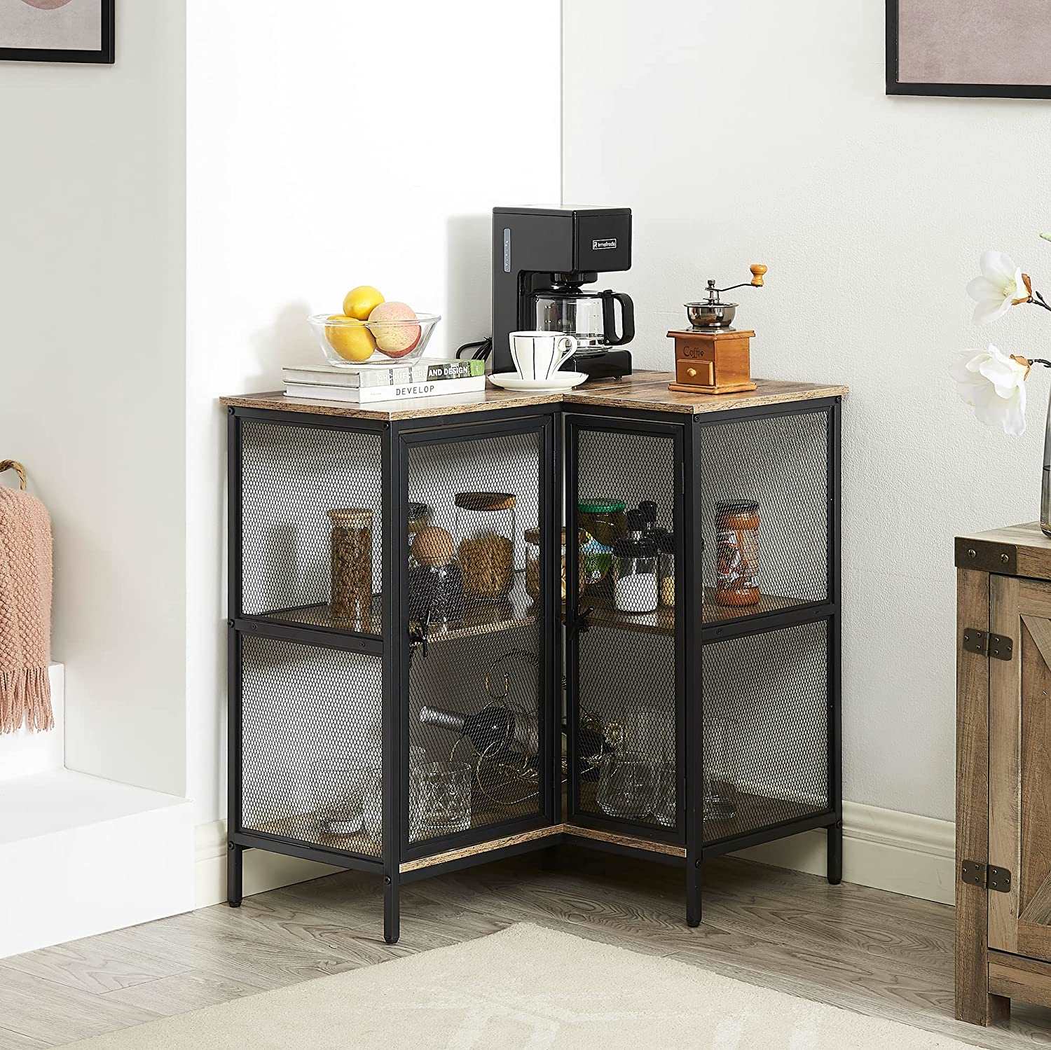 VECELO Cabinet/Table, 3-Tier Display hot Shelves with Protection Door((80.00+VALUE))