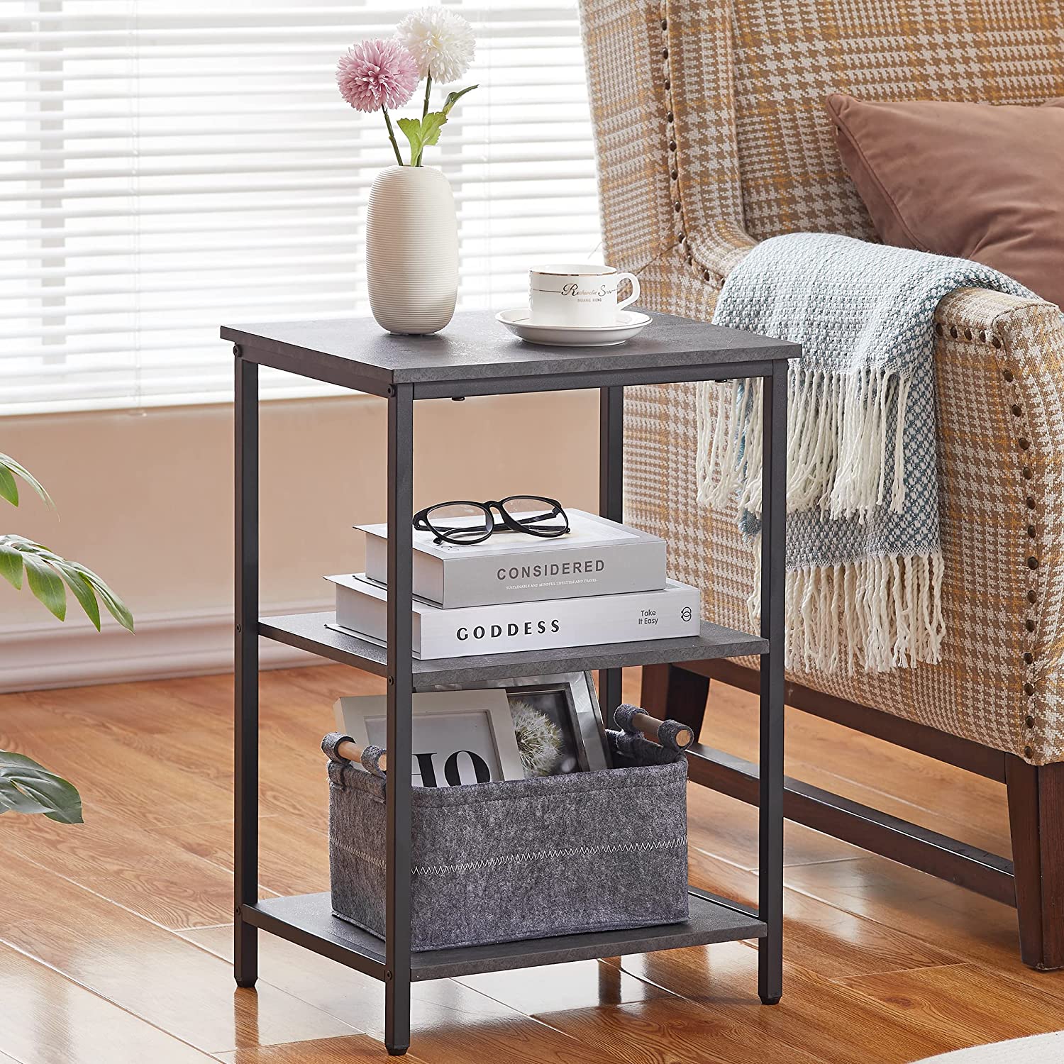 Slim chair best sale side table