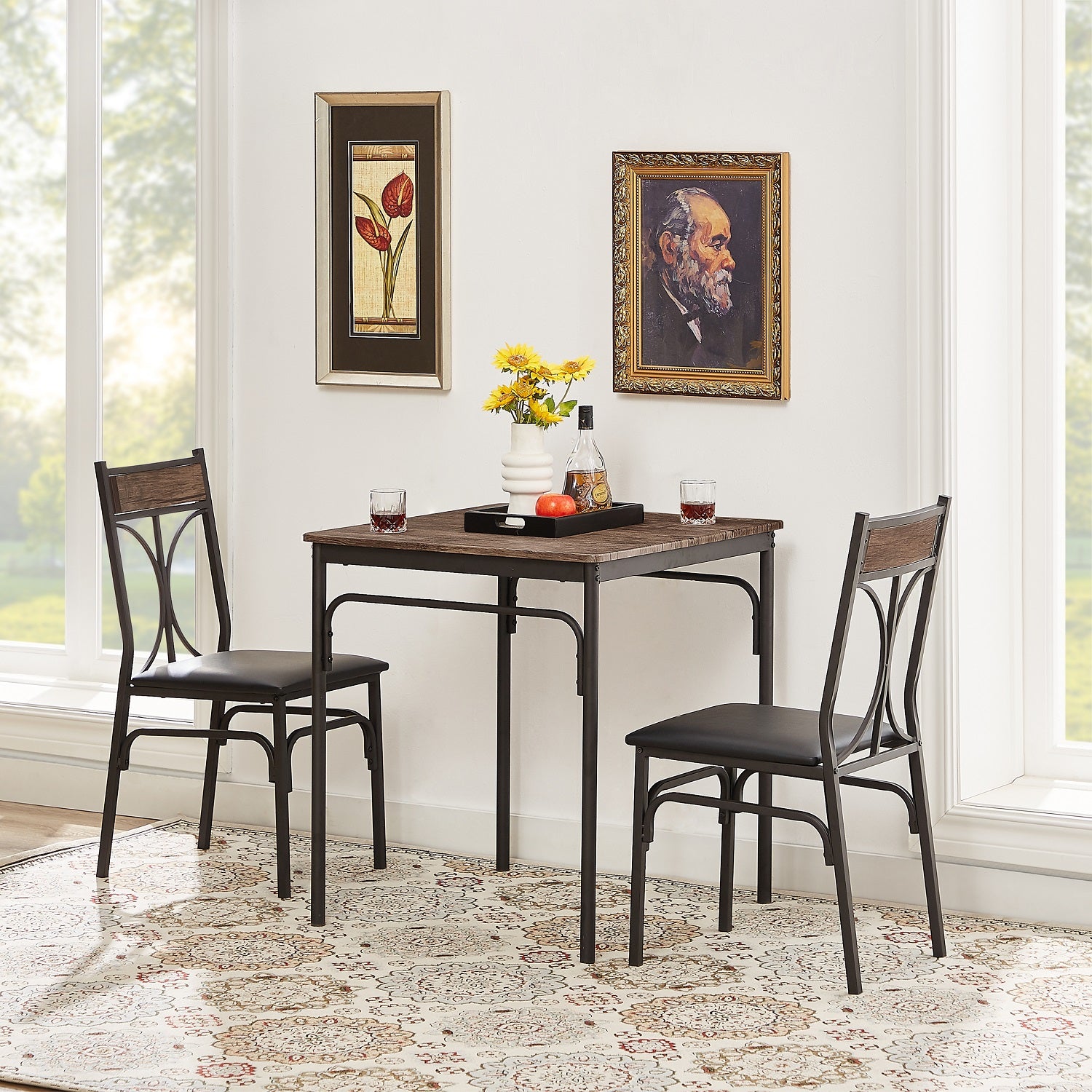 Industrial 3 deals piece dining set