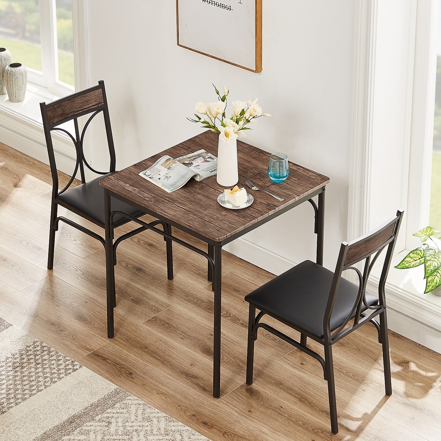 Industrial dining table discount chairs